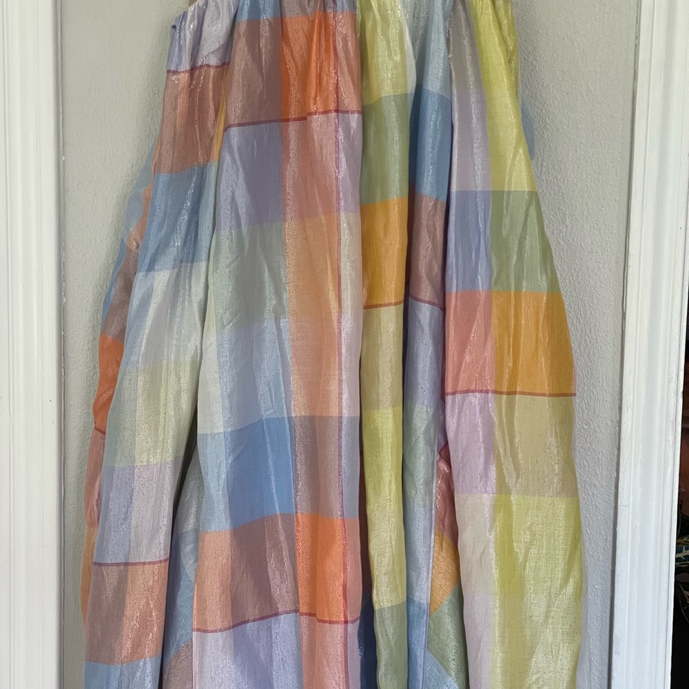 Pilcro Yellow and Blue Maxi Bubble spaghetti strap